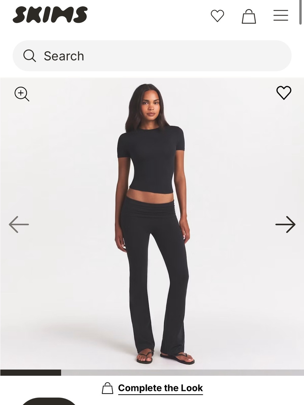 SKIMS Black Stretch Boot-Cut Flare Pants